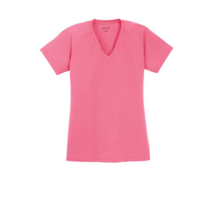 Sport-Tek Ladies Ultimate Performance V-Neck Bright Pink