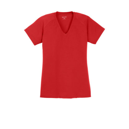 Sport-Tek Ladies Ultimate Performance V-Neck Red