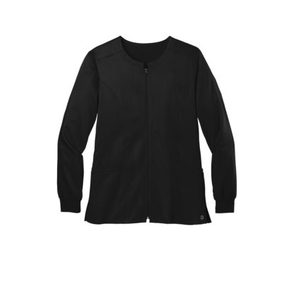 WonderWink Women's Premier Flex Full Zip Scrub Jacket Black