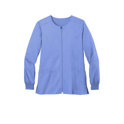 WonderWink Women's Premier Flex Full Zip Scrub Jacket Ceil Blue