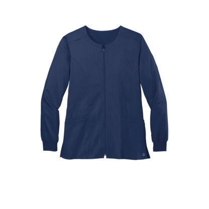 WonderWink Women's Premier Flex Full Zip Scrub Jacket Navy