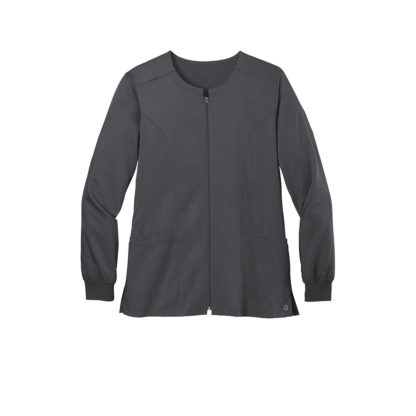 WonderWink Women's Premier Flex Full Zip Scrub Jacket Pewter