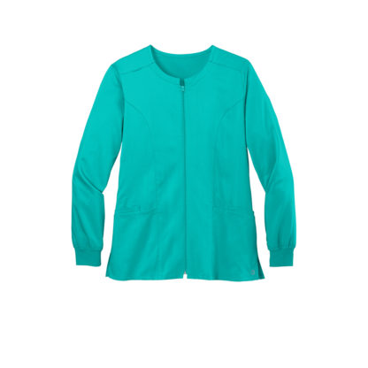 WonderWink Women's Premier Flex Full Zip Scrub Jacket Teal