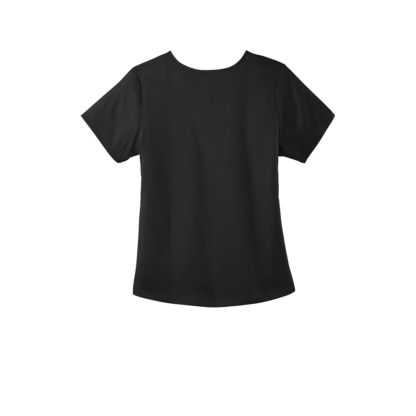 WonderWink Women's Premier Flex Mock Wrap Top Black Back